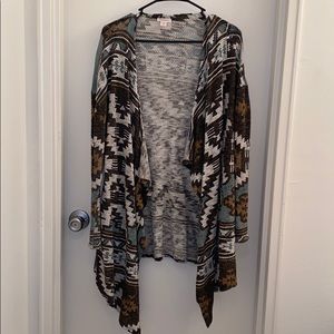 Aztec pattern sweater.